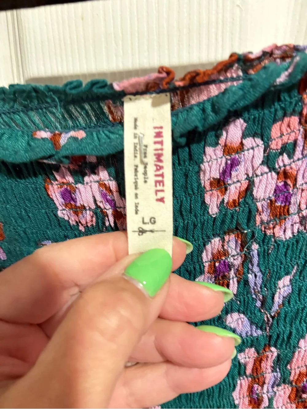 Free People Teal Maxi Skirt with Pink Floral Print